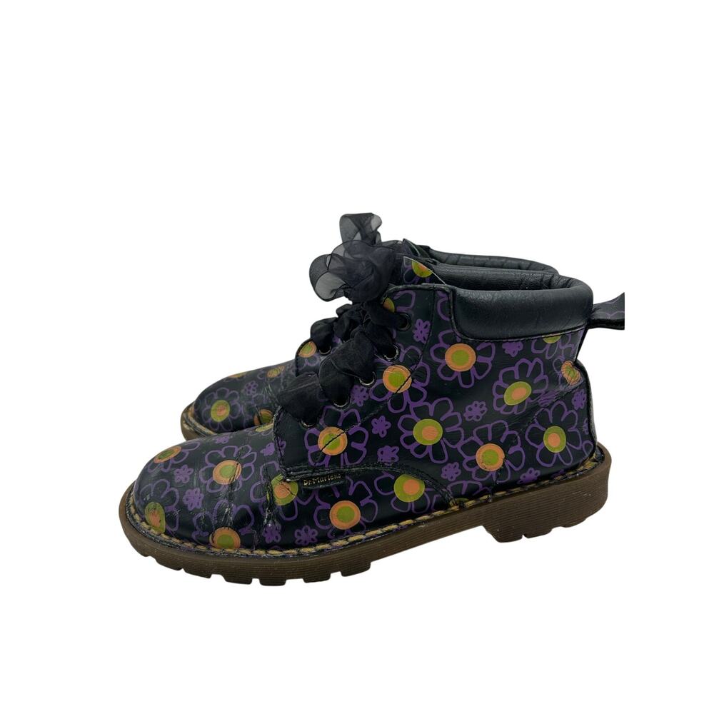 Rare Vintage Made in England Dr. Martens boots bold retro floral Print SZ 8 Y2k - Picture 5 of 11